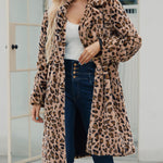 Faux Fur Coat Leopard Print Fluffy Coat