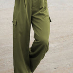 Solid color fashion loose high waist all-match overalls