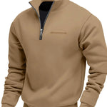 KZZ Men's Solid Half Zip Up Sweatshirt Loose Casual Long Sleeve