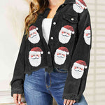 Nadorine Christmas Santa Sequin Raw Hem Jacket