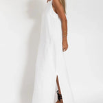 Nadorine Women's Casual Loose Sleeveless Spaghetti Side Split Maxi Dress