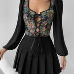 Sexy Long Sleeve Print Drawing Vest