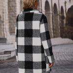 Nadorine Buffalo Plaid Open Front Flannel Longline Coat
