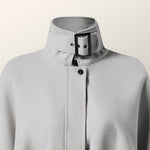 Casual High-Low Loose Solid Color Stand Collar Cape Jackets