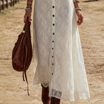 V-neck Lace Sleeveless Maxi Dress