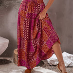 Tiered Paisley Print Long A-Line Skirt Boho Holiday Maxi Skirts