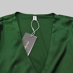 Solid Color V-Neck Long Sleeves Blouse Shirt Top