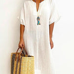 Short Sleeve Dress Casual Loose Flowy Maxi Dresses