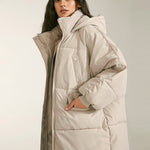 Long Thick Hoodied Cotton Jacket Coat