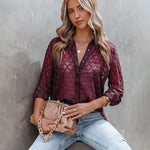 Nadorine Long Sleeve Button Up Shirt Summer Sheer Tulle Top for Women Casual Loose Business Casual 2026 | Under