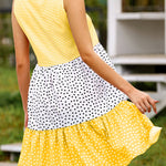 Polka dot mosaic large swing dress