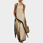 Asymmetric Linen Two-Piece Set
