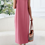 Sira Crew Neck Sleeveless Loose Comfort Solid Dress