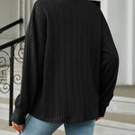 Solid Color Turn-Down Collar Twisted Knit Long Sleeve Loose Jacket