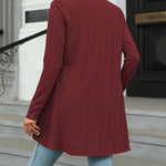 Open Front Cardigan Long Sleeve Knit Sweater Outwear