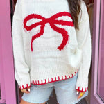 Rosalia Red Bows Knit Sweater