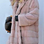 Faux Fur Hooded Jacket Open Front Parka Outwear