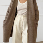 Long Patch Pocket Sweater Cardigan Coat