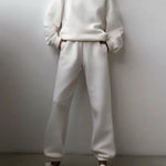 Fashion Casual Hooded Solid Color Two-piece Suit