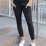 Elastic Waist Drawstring Sweatpants Active Leggings with Pockets