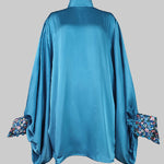 Going Out Loose Batwing Sleeves Buttoned Solid Color Mini Dresses