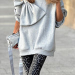 Gray Bow Maxi Sweatshirt
