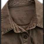 Vintage Washed Taupe Western Slim Fit Button-Down Shirt