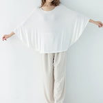 Vintage Loose Round-Neck Batwing Sleeves Shirts