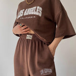 Two Piece Outfits Casual Lounge Sets Round Neck T-shirt Pullover with Pocket Joggers