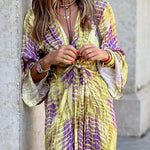 Take Me Away Tie-dye Print Tie Waist Mini Dress