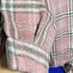 Flannel Plaid Shirts Batwing-Sleeve Button Down Roll Up Long Sleeve Collar Streetwear Blouse Tops