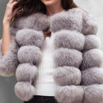 Faux Fox Fur Coat Short Jacket Winter Warm Outwear