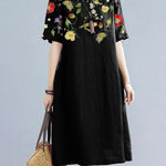 Printed Short Sleeve Casual Loose Fit Mini Dress