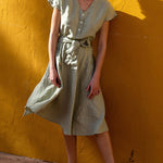 Summer Short Sleeve Button Holiday Party Dress Shirt Dress