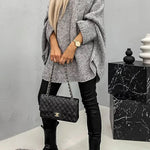 Remember Me Knit Crew Neck Poncho Loose Sweater