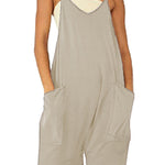 Zip pocket suspenders jumpsuit