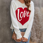 Loose Loving Letters Round Collar Long-sleeved Sweater