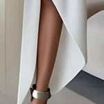 High-Low Sleeveless Pockets Solid Color Split-Joint High Neck Midi Dresses