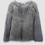 Solid Color Plush Long Sleeve Lapel Imitation Floating Coat