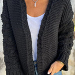 Fashion Knit Solid Color V-neck Long-sleeved Cardigan