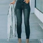 Washing Black Grinding Edge Swing Jeans