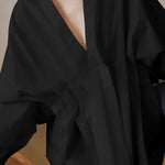 Original Creation Long Sleeves Loose Pleated Solid Color Lapel Collar Blouses&Shirts Tops