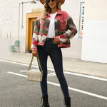 Nadorine Aztec Lapel Long Sleeve Retro Western Denim Jacket