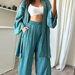 Nadorine Women's Chic Cardigan Casual Two Piece Set