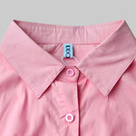 Long Sleeves Loose Buttoned Pleated Pockets Solid Color Lapel Midi Dresses
