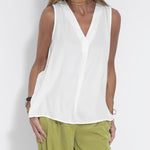 Women's Sleeveless V-Neck Chiffon Blouse Vest