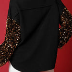 Santa Claus Sequined Long Sleeve Button-Down Shirt