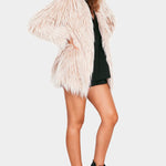 Women's Long Sleeve Fluffy Faux Fur Warm Coat