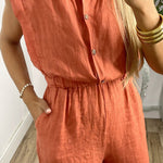 Casual Solid Pocket V Neck Loose Jumpsuits