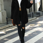 Hooded Loose Double-sided Plush Buttonless Cardigan Jacket